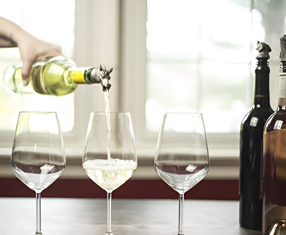 TXOKO Premium Stainless Steel Wine Pourer, Aerator and Decanter - Pour Spout for Red, White and Rose Wine, Liquor and Olive Oil! (Multiple Styles)
