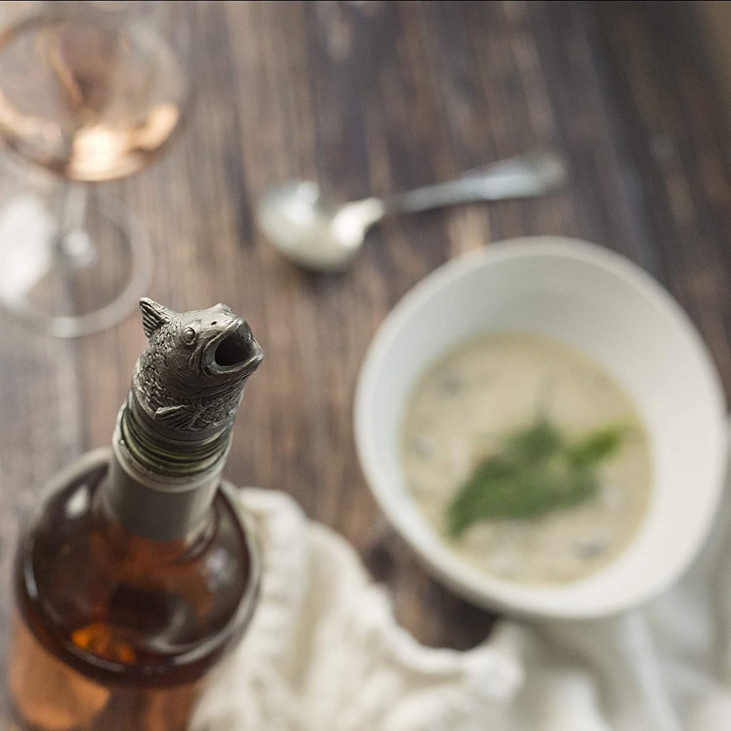 TXOKO Premium Stainless Steel Wine Pourer, Aerator and Decanter - Pour Spout for Red, White and Rose Wine, Liquor and Olive Oil! (Multiple Styles)